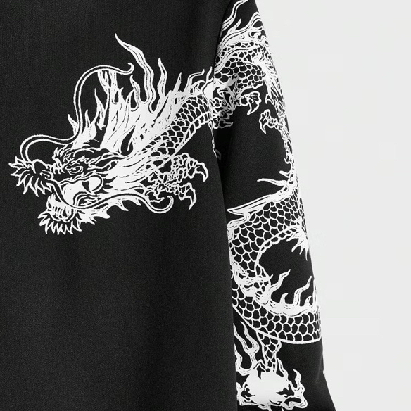 Moletom Canguru Estampa Dragão Japonês Unissex Confortável Promoção Envio Rápido