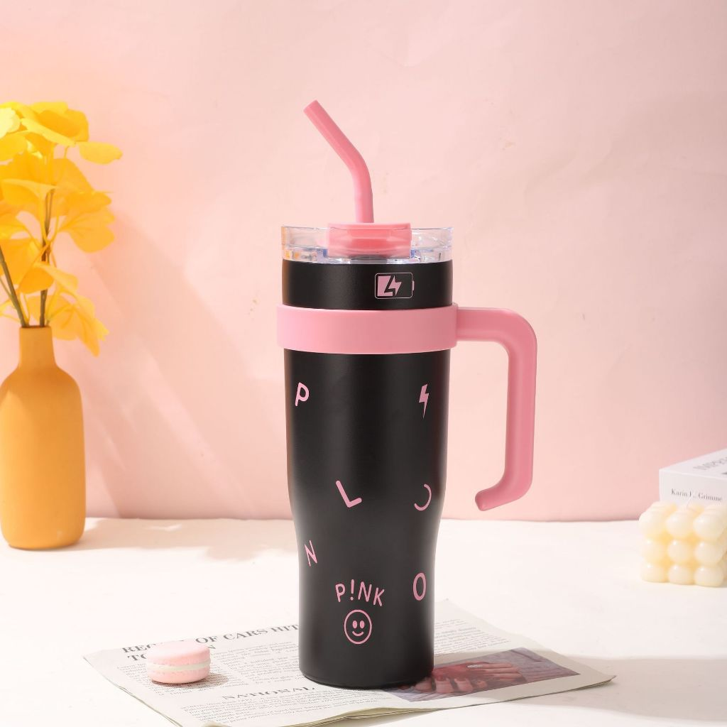 Copo Térmico Blackpink 1250ml com Alça e Canudo - Naerya