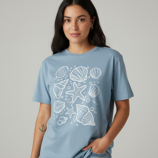 Camiseta Oversized Concha do Mar - Naerya