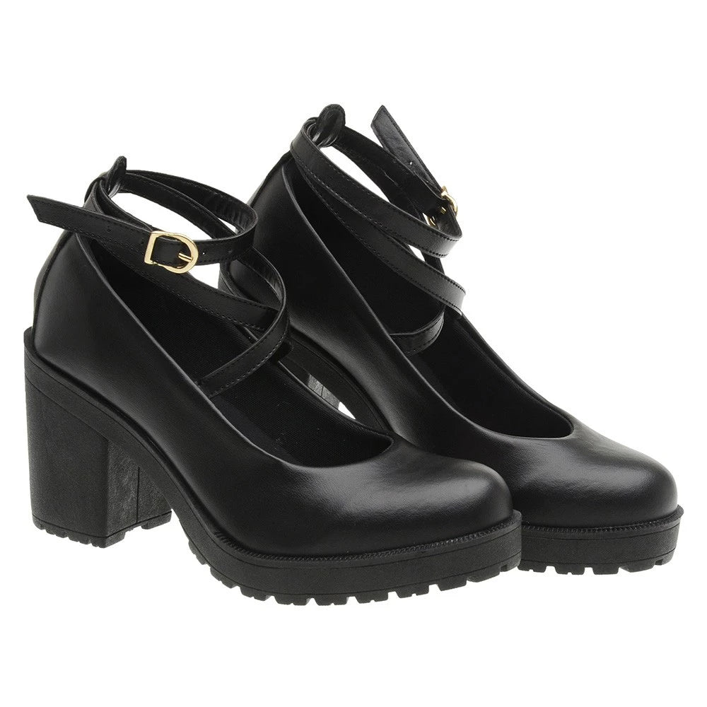 Sapato Doll Tratorado com Fivela Ajustável - Naerya