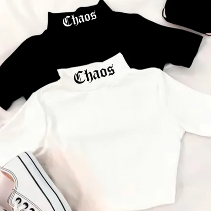 Cropped Chaos Gola Alta - Naerya