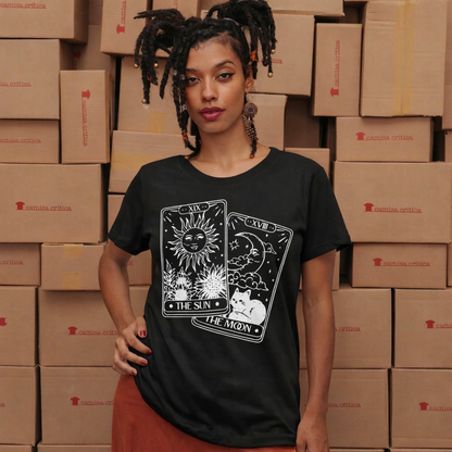 Camiseta Carta de Tarot Sol & Lua - Naerya