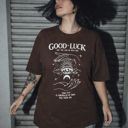 Camiseta Oversized Good Luck Streetwear - Naerya
