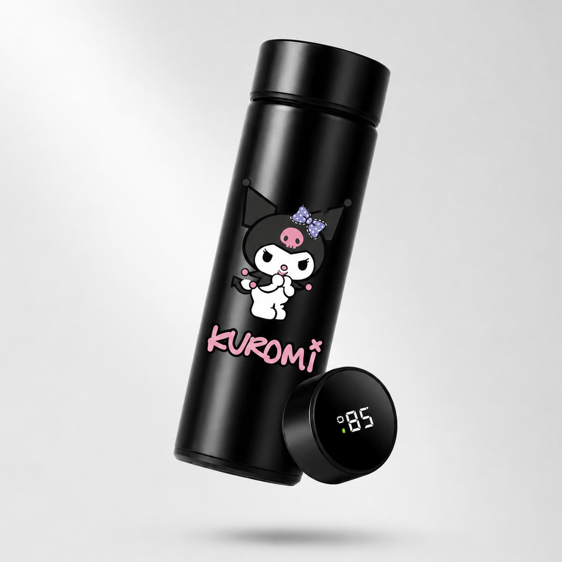 Copo Térmico Kuromi 500ml com Termômetro Digital - Naerya