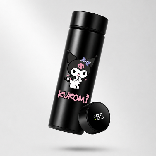 Copo Térmico Kuromi 500ml com Termômetro Digital - Naerya