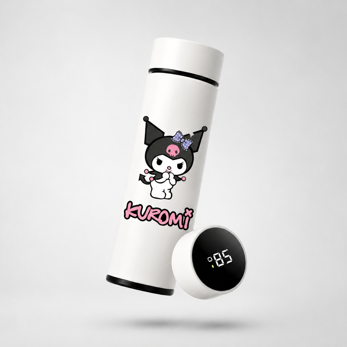 Copo Térmico Kuromi 500ml com Termômetro Digital - Naerya