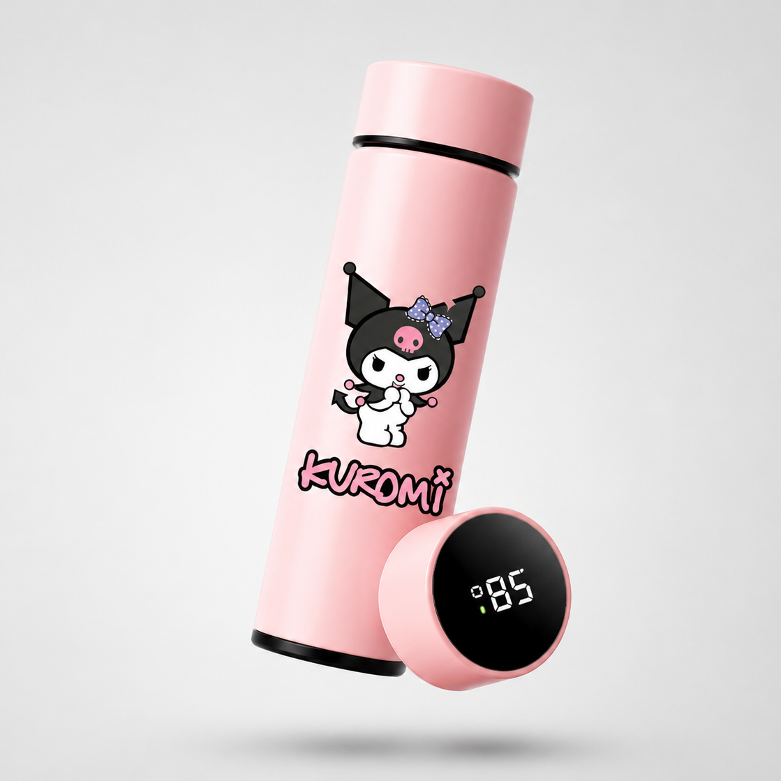 Copo Térmico Kuromi 500ml com Termômetro Digital - Naerya