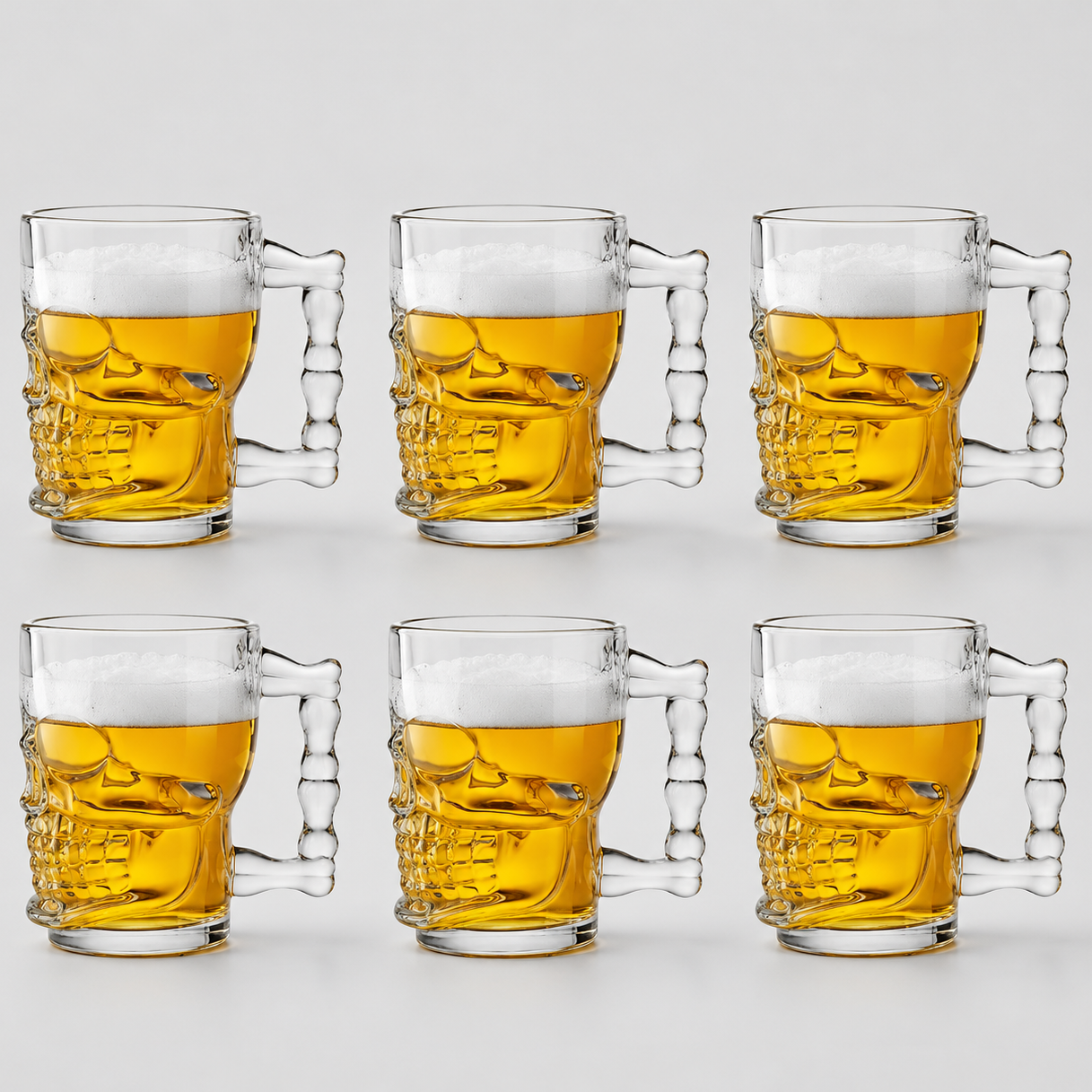 Kit de Canecas Skull Glass 500ml - Naerya