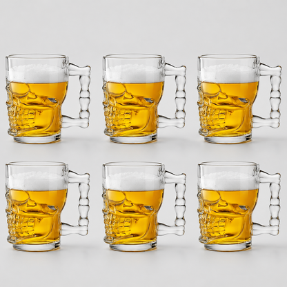 Kit de Canecas Skull Glass 500ml - Naerya