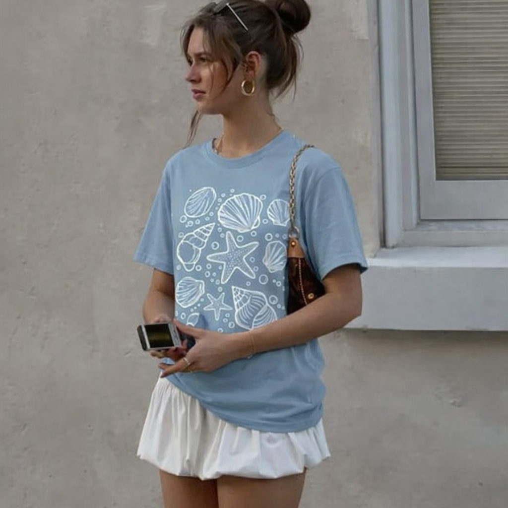 Camiseta Oversized Concha do Mar - Naerya