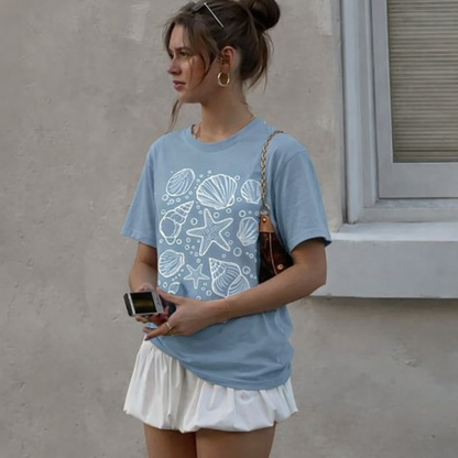Camiseta Oversized Concha do Mar - Naerya