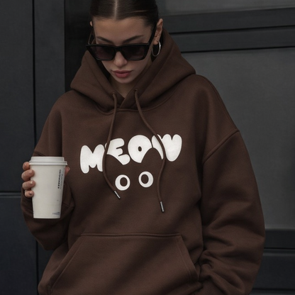 Moletom Cat Meow com Bolso Canguru - Naerya