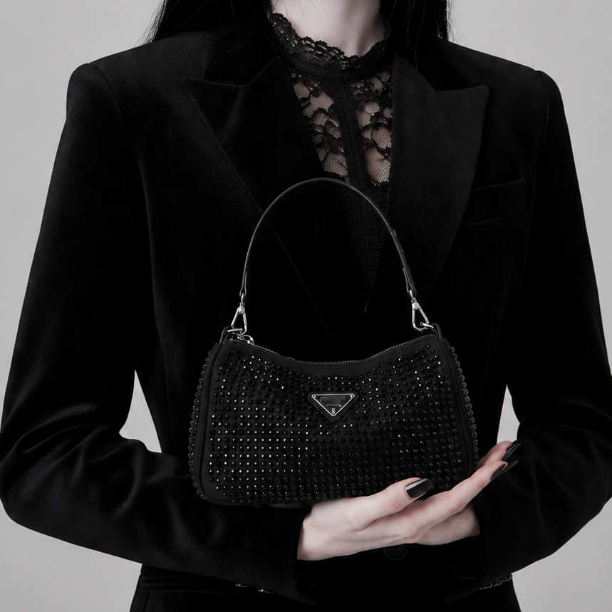 Bolsa Lux Transversal com Strass - Naerya