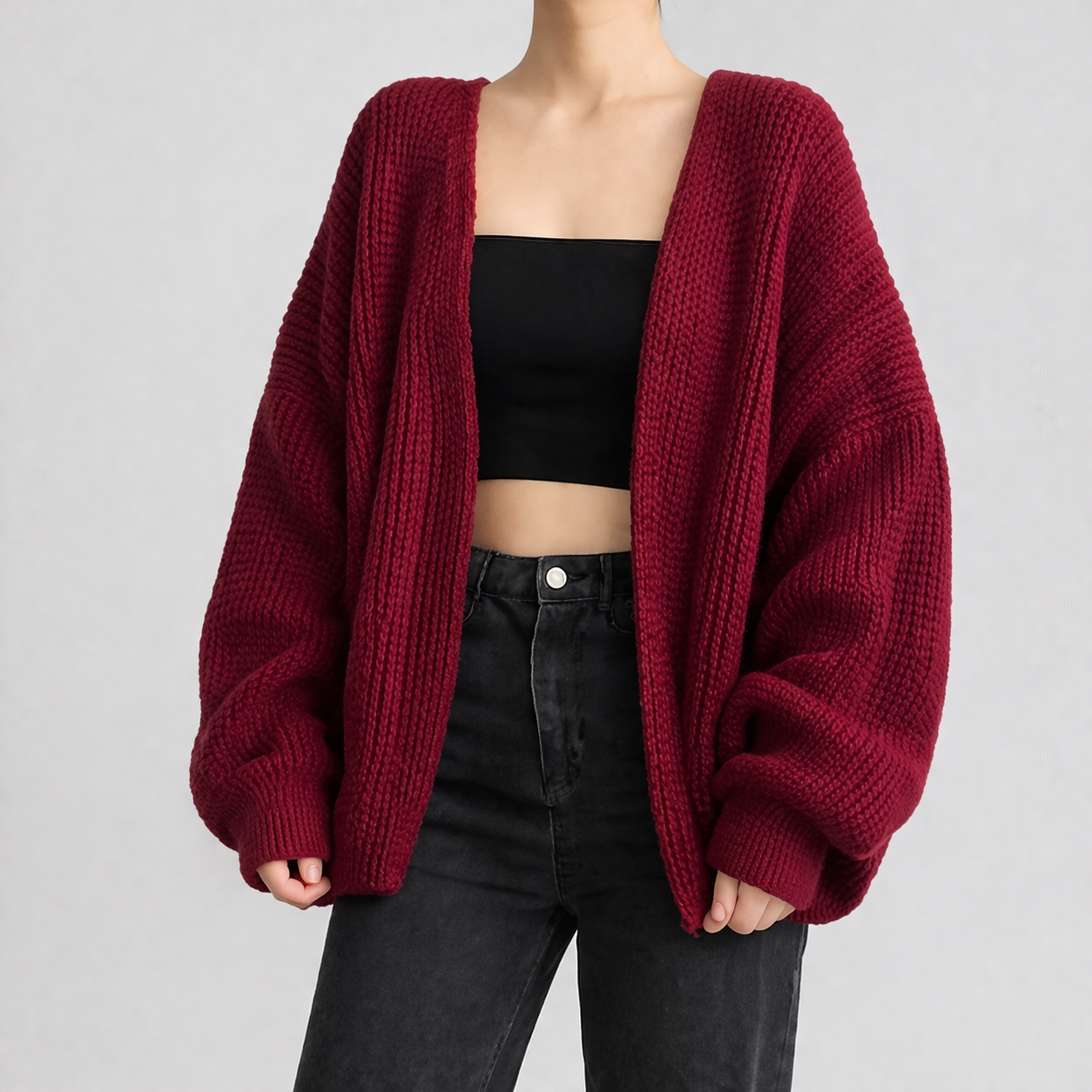 Cardigã Moonly Oversized de Tricot - Naerya