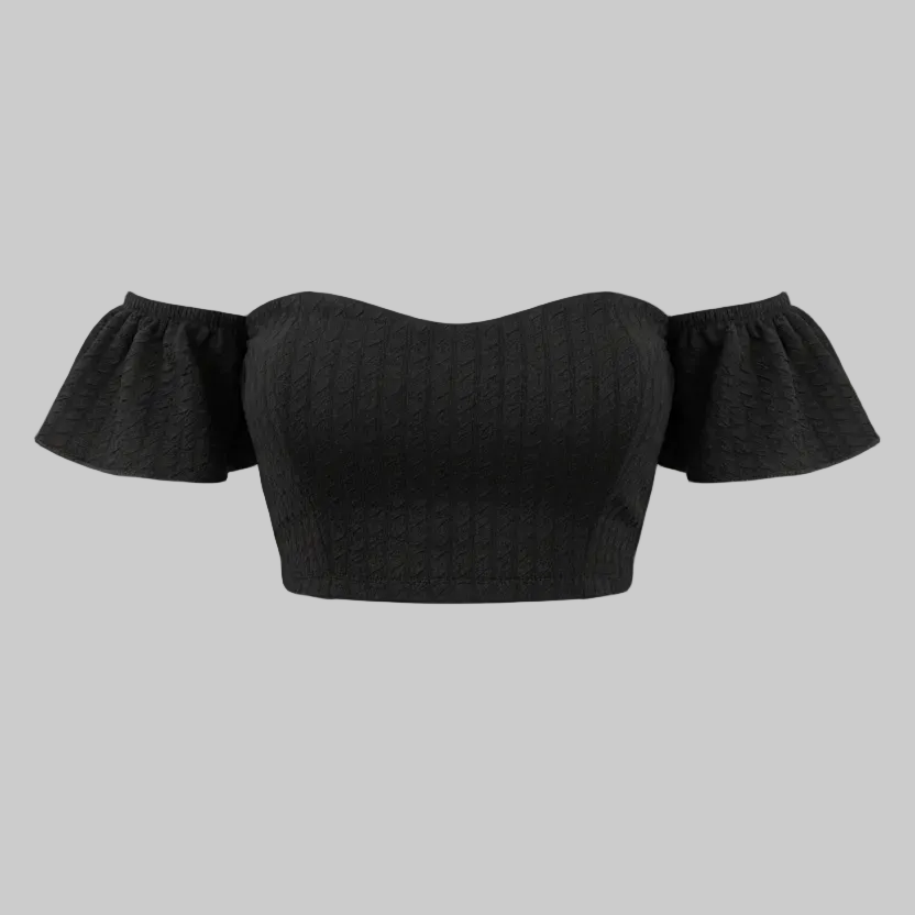 Cropped Feminino Ciganinha Manga Curta Com Bojo Blusinha Ciganinha