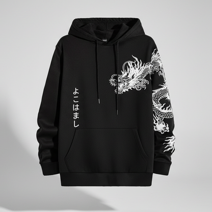 Moletom Canguru Estampa Dragão Japonês Unissex Confortável Promoção Envio Rápido