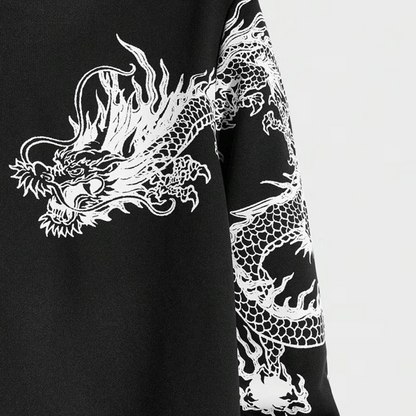 Moletom Canguru Estampa Dragão Japonês Unissex Confortável Promoção Envio Rápido