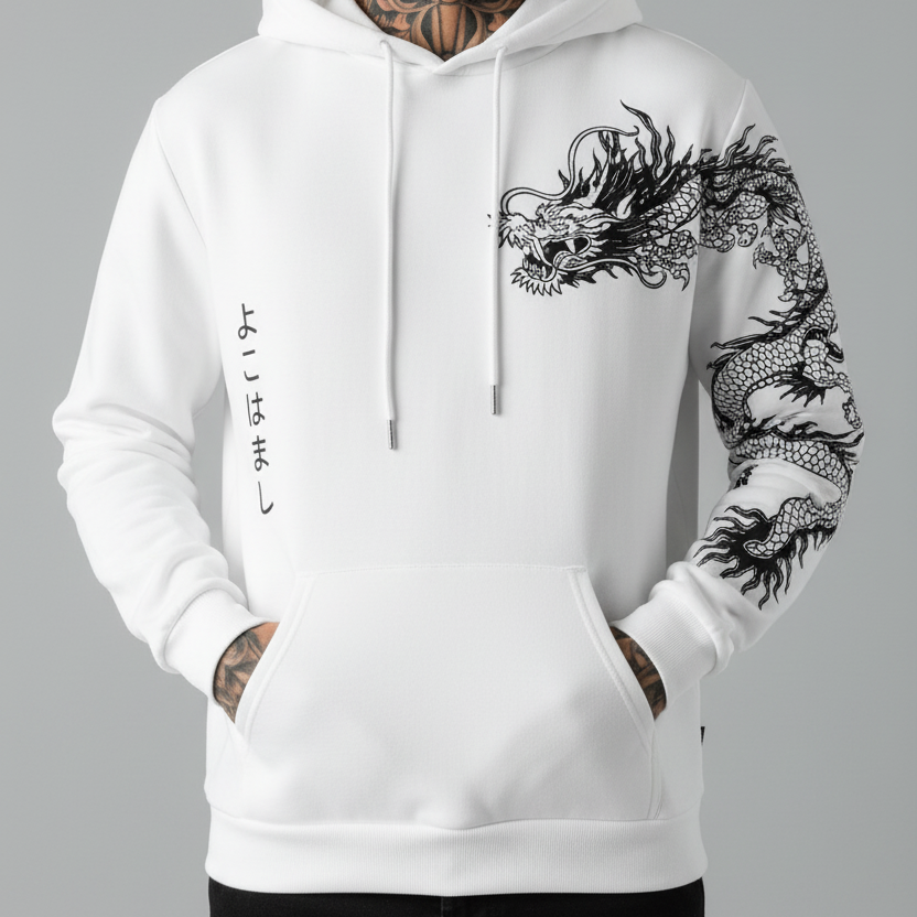 Moletom Asian Dragon com Bolso Canguru - Naerya