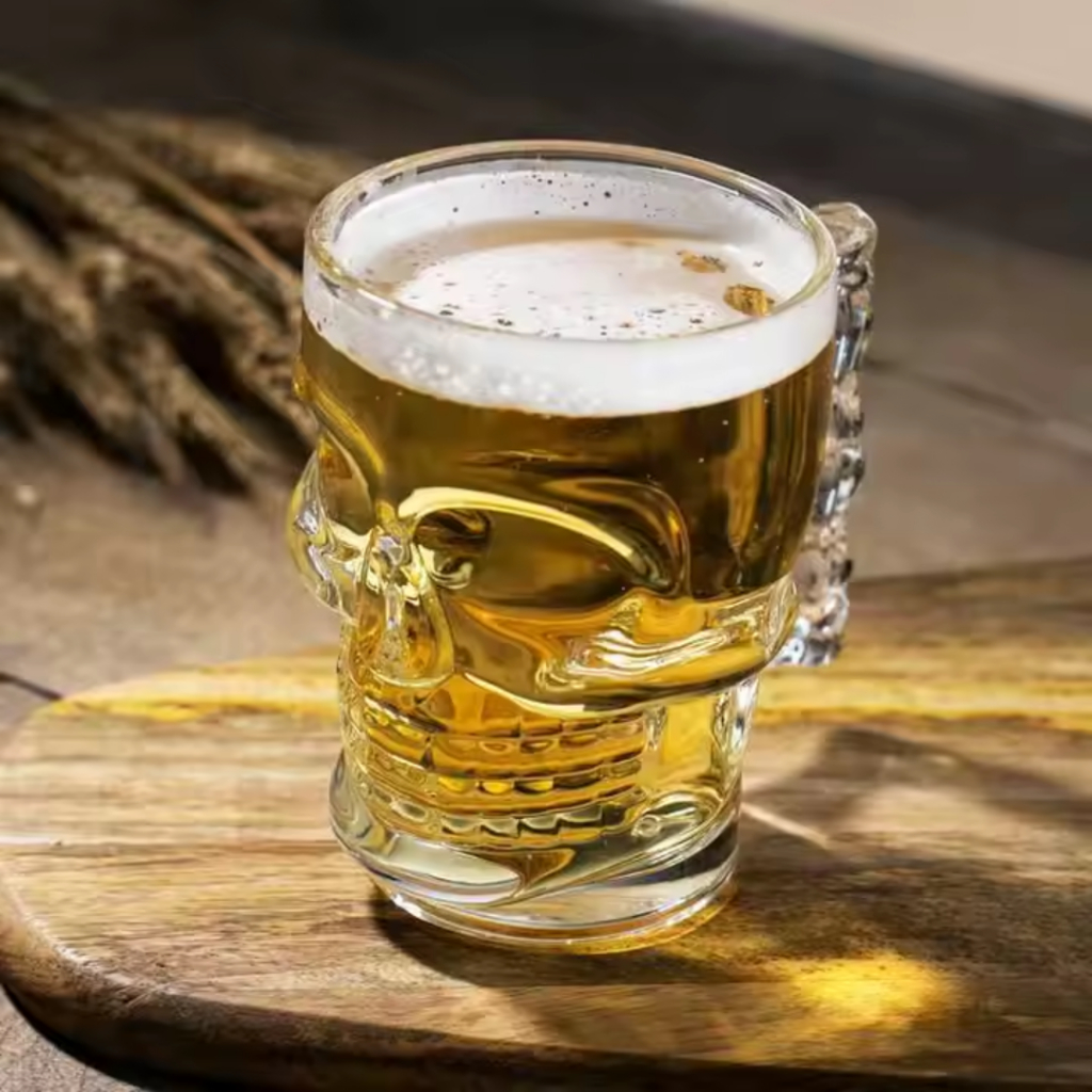 Kit 2 Canecas Chopp E Cerveja De Vidro Caveira Style 500ml