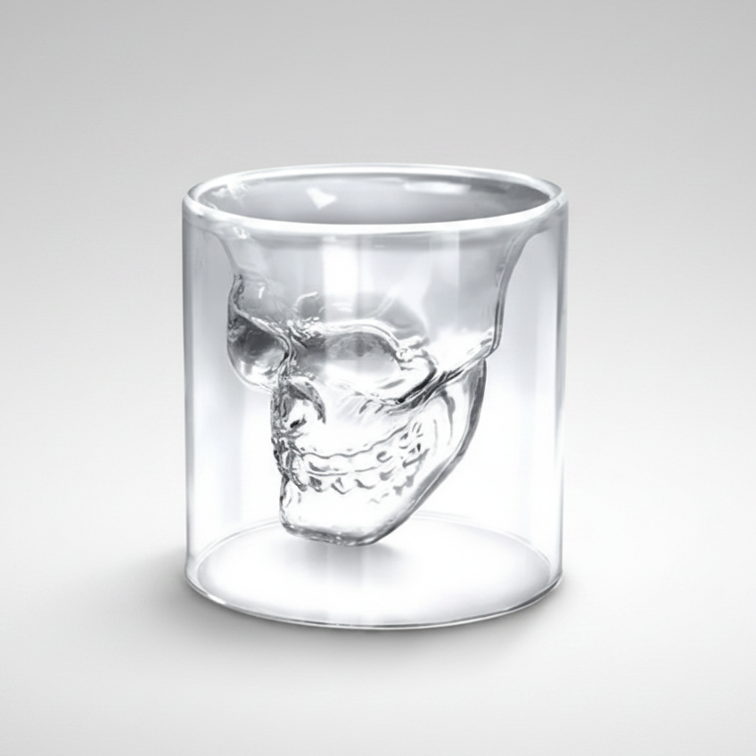 Copo de vidro Crystal Skull Shot Glass Drink Wine Cup para wísque