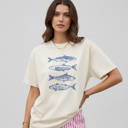 Camiseta Oversized Peixinho Azul - Naerya