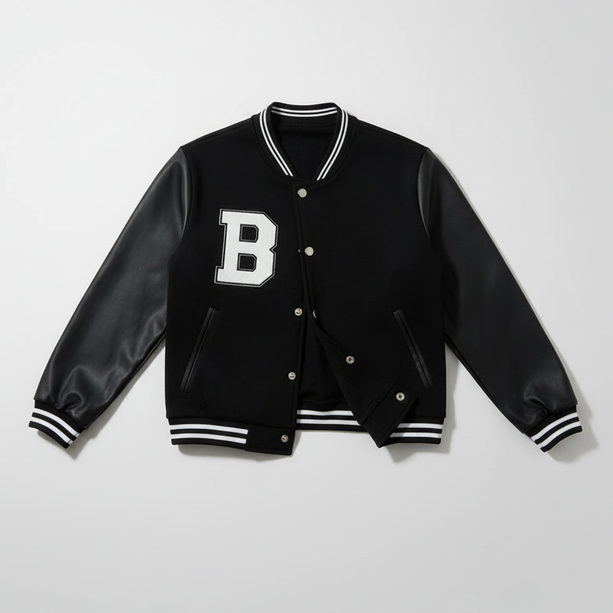 Jaqueta College Bomber com Manga de Courino - Naerya