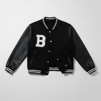 Jaqueta College Bomber com Manga de Courino - Naerya