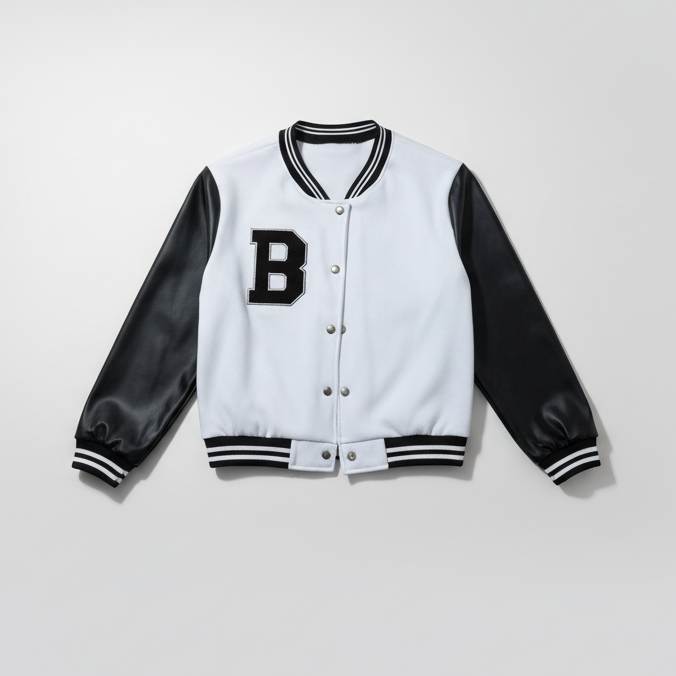 Jaqueta College Bomber com Manga de Courino - Naerya