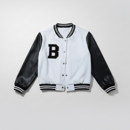Jaqueta College Bomber com Manga de Courino - Naerya