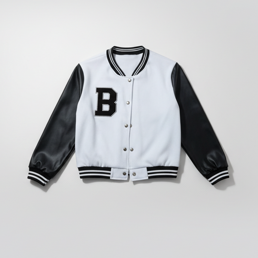 Jaqueta College Bomber com Manga de Courino - Naerya