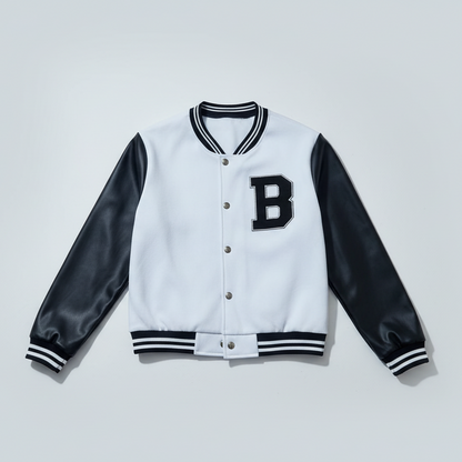 Jaqueta College Bomber com Manga de Courino - Naerya