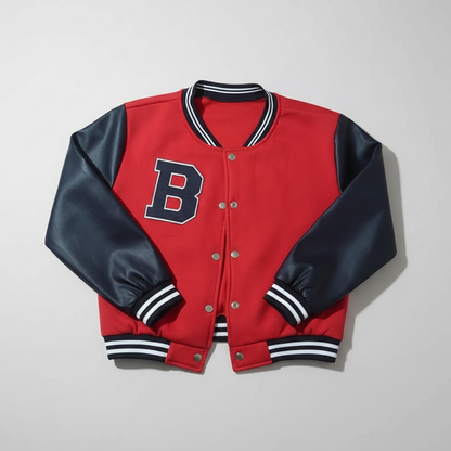Jaqueta College Bomber com Manga de Courino - Naerya