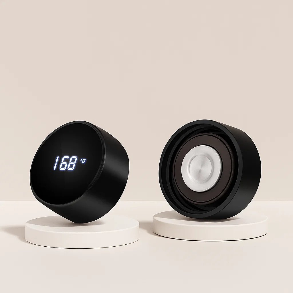 Garrafa Térmica Aço Inoxidavel Parede Dupla Sanrio Kuromi com Medidor De Temperatura Digital 500ml