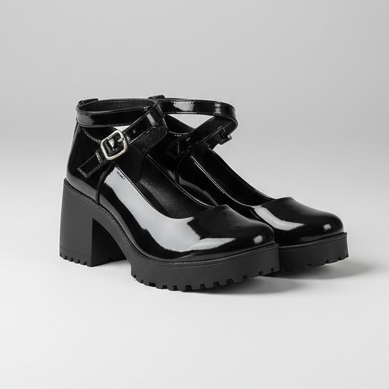 Sapato Mary Jane Tratorado Salto Alto - Naerya