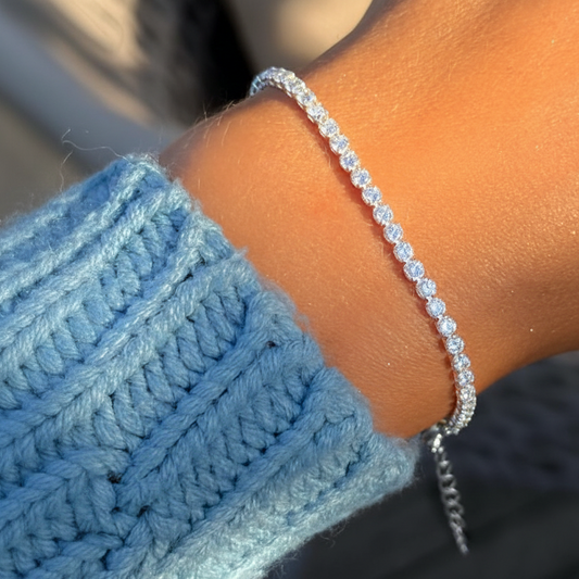 Pulseira Lux Riviera folheada Prata 925 - Naerya