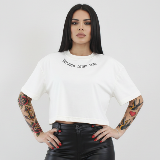 Cropped Oversized "Dreams Come True" - Naerya