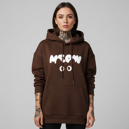 Moletom Cat Meow com Bolso Canguru - Naerya