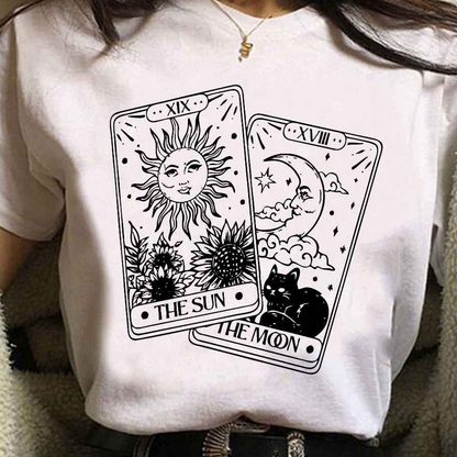 Camiseta Carta de Tarot Sol & Lua - Naerya