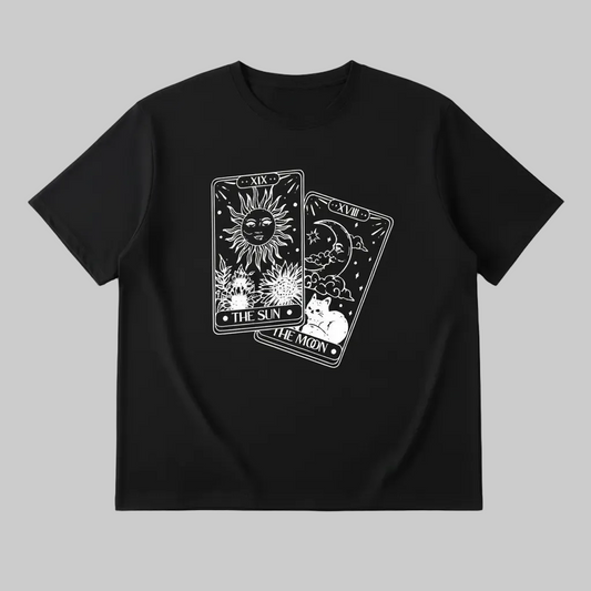 Camiseta Tarot Sol E Lua Mistico Esoterico Unissex 100% algodão