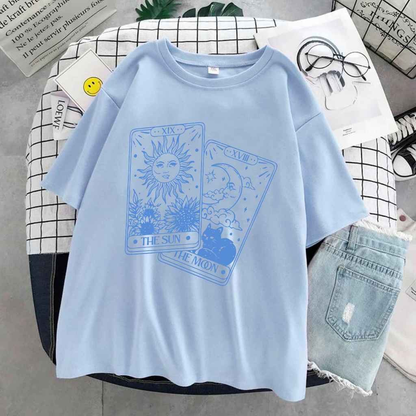 Camiseta Tarot Sol E Lua Mistico Esoterico Unissex 100% algodão