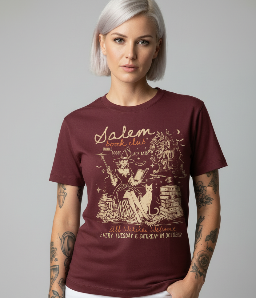 Camiseta Salem Book Club Streetwear - Naerya