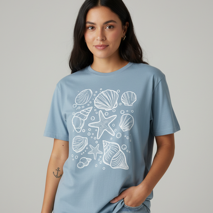 Camiseta Oversized Concha do Mar - Naerya