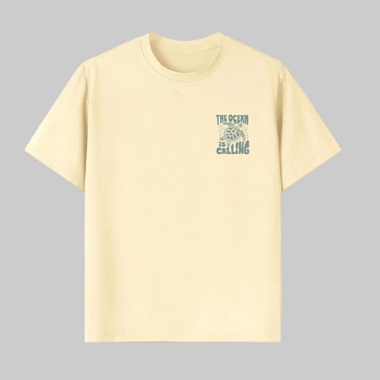 Camiseta the ocean is calling Unissex Praia Verão Ajude as Tartarugas Puro Algodão